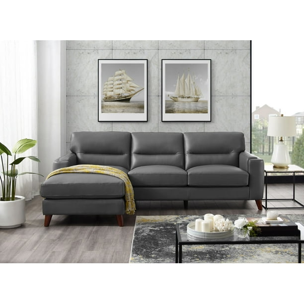 Hydeline Elm 100 Leather Sectional Sofa Bedford Slate Com Hydeline Elm 100 Leather Sectional, Charcoal Leather Sectional Sofa