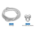 thumbnail image 3 of Uxcell 1/2 Clear Vinyl Coated Wire Rope 20ft Galvanized Steel with 2PCS M12 Loop Sleeves, 3 of 7