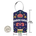 thumbnail image 4 of Disketp 2 Pcs Luggage Tag For Suitcase,Happy Mardi Gras Leather Baggage Tag With Stainless Steel Loop Privacy Cover For Women Men Girls, 4 of 5