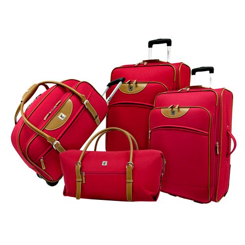 Traveler's Choice Victoria 4Piece Luggage Set, Red