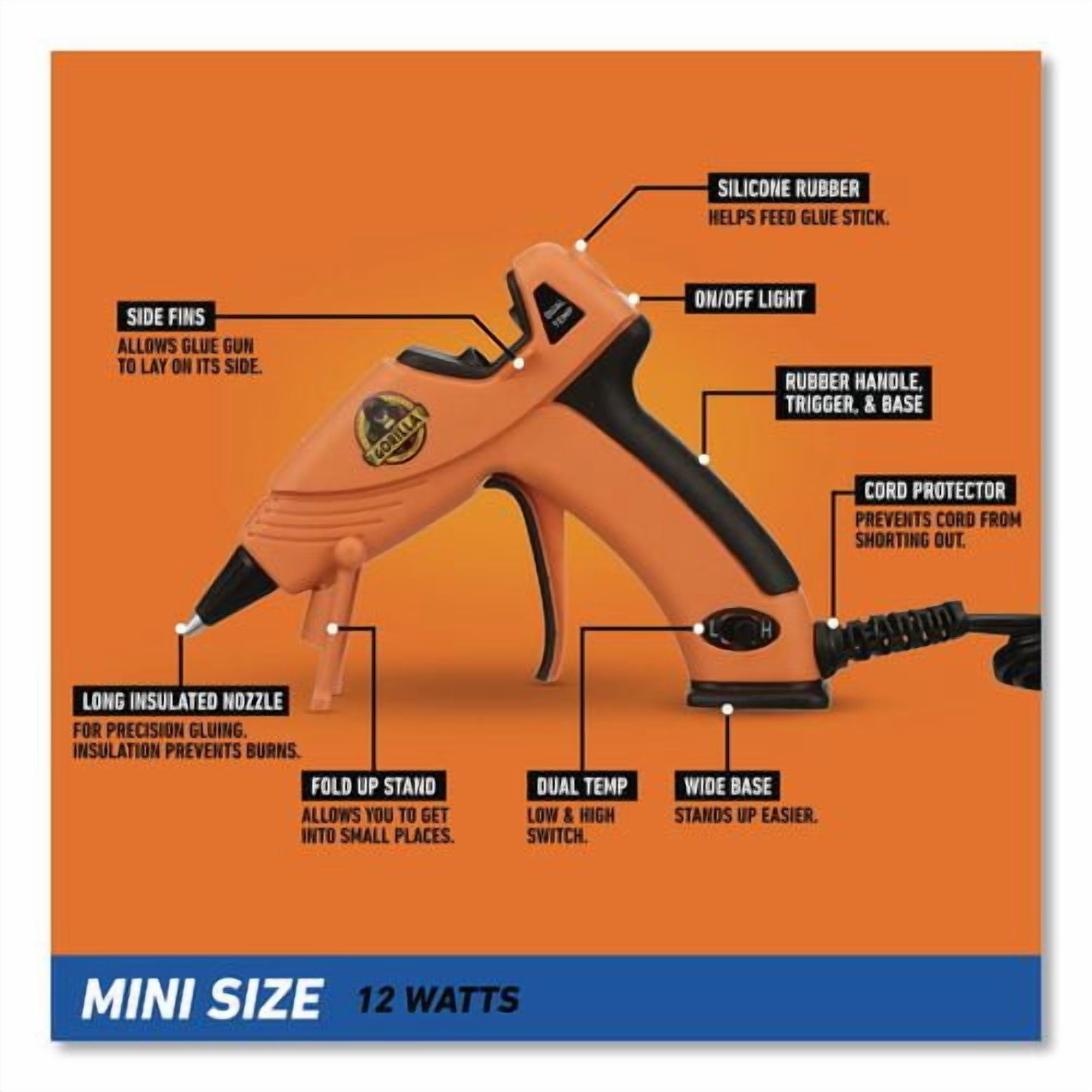 Dual Temp Mini Hot Glue Gun, Orange/Black | Bundle of 2
