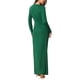 thumbnail image 3 of VESTIDO MAXI BODYCON PARA MUJERES INSPIRE CHIC CON CUELLO EN V Y MANGA LARGA, ABERTURA LATERAL, VESTIDO DE FIESTA TALLA S VERDE OSCURO, 3 of 7