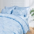 thumbnail image 3 of MR&HM Satin Comforter King 8 Pieces - Luxurious Pinch Pleat Bedding Set with Comforter, Sheets, Bed Skirt, Pillowcases & Shams, Super Silky Soft Bed Set for All Season (King, Light Blue), 3 of 7