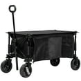 thumbnail image 1 of Outsunny Chariot Pliant de Jardin avec Roues, Noir, 1 of 10