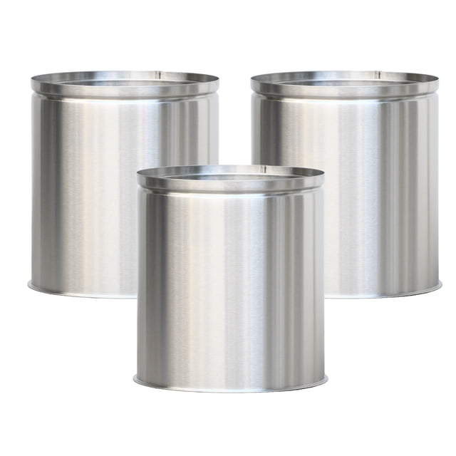 Kit 3 Botes Papeleros De Acero Inoxidable 23x25 cm Cap. 10 L Spiro Inox PAPELERO32325