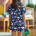 thumbnail image 3 of chaqlin Dinosaur Star Print Girls Clothes Cartoon Summer Outfit 2Piece Casual Soft Short Sleeve Top and Shorts Set with Pockets, 3 of 5