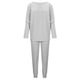 thumbnail image 5 of Conjunto de pantalones de manga larga con cuello redondo de color sólido cómodo de ocio para mujer Pompotops  qwe23658, 5 of 8