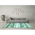 thumbnail image 3 of Ahgly Company Indoor Square Abstract Light Blue Modern Area Rugs, 8' Square, 3 of 4