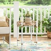 Better Homes & Gardens Lilah Outdoor 20" Round x 22" H Woven Top Side Table, White