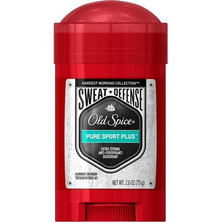 Old Spice Hardest Working Collection Sweat Defense Anti-Perspirant & Deodorant, Pure Sport Plus 2.60 oz (Pack of