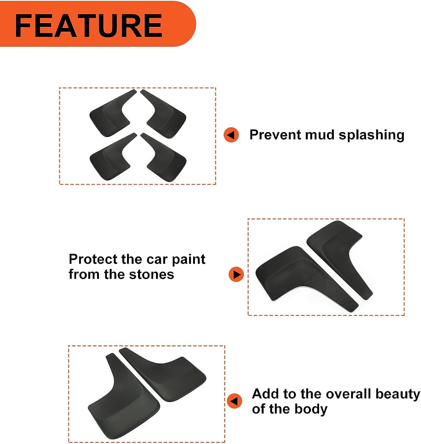 Kojem Mud Flap for 2001-2014 Chevy Chevrolet Silverado Tahoe Avalanche Suburban Replace for 19213393 Splash Guard 4PCS
