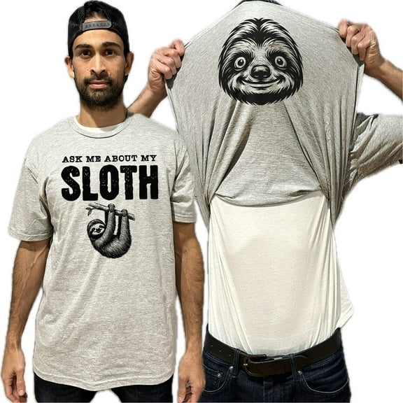 Ask Me About My Sloth Flip Shirt - Funny Animal T-Shirt Flip Tee