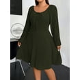 thumbnail image 6 of SIEANE Women's Plus-Size Casual Crew Neck Autumn Long Sleeve Stretch Knit MIDI Dress 1X-4X, 6 of 7
