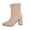 Beige, variant on Women's Dress Ankle Boots, Fashion Fall Winter Pointy Toe High Block Heel Womens Shoes Womens Booties Beige Size 5