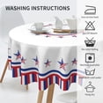 thumbnail image 5 of 4th of July Tablecloth Round 60 Inch Patriotic Tablecloth Red White Blue Stripes Star Table Cloth Washable Table Cove for Home Kitchen Dining Table Decor, 5 of 6