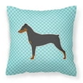 thumbnail image 2 of Carolines Treasures BB3613PW1818 German Pinscher Checkerboard Pink Fabric Decorative Pillow, 2 of 5