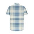 thumbnail image 5 of Handshe Mens Button Up Shirts Short Sleeve Plaid Printed Lapel Dress Shirt Vintage Classic Bowling T-Shirts, 5 of 6