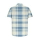 thumbnail image 5 of Blusa y camisa de manga corta con cuello vuelto para hombre, camisa informal con botones y estampado a cuadros, de manga corta y solapa., 5 of 6