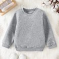 thumbnail image 2 of Gerichy Kids Cotton Sweatshirt Solid Color Basic Thin Long Sleeve Crewneck Pullover for Toddler Boys Girls 2T-10T, 2 of 7