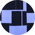 thumbnail image 1 of Ahgly Company Indoor Round Abstract Blue Contemporary Area Rugs, 3' Round, 1 of 4