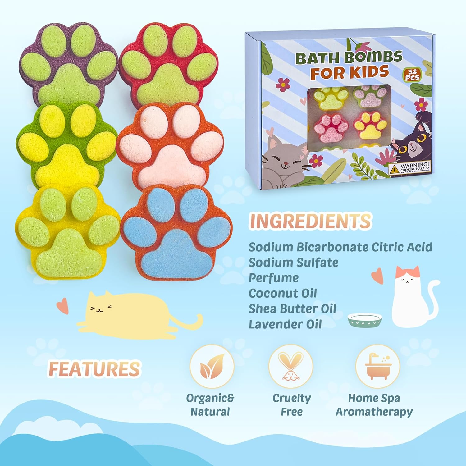 PickMora 32-Piece Bath Bombs for Kids with Surprise Toys photo 6
