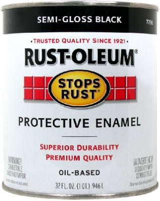 Rust-Oleum Stops Rust Indoor and Outdoor Semi-Gloss Black Oil-Based Protective Paint 1 qt