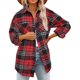 thumbnail image 1 of Chaquetas a cuadros de mujer Otoño e Invierno engrosamiento Casual suelta mujer manga larga solapa camisa con botones LC8511656 Rojo M, 1 of 6