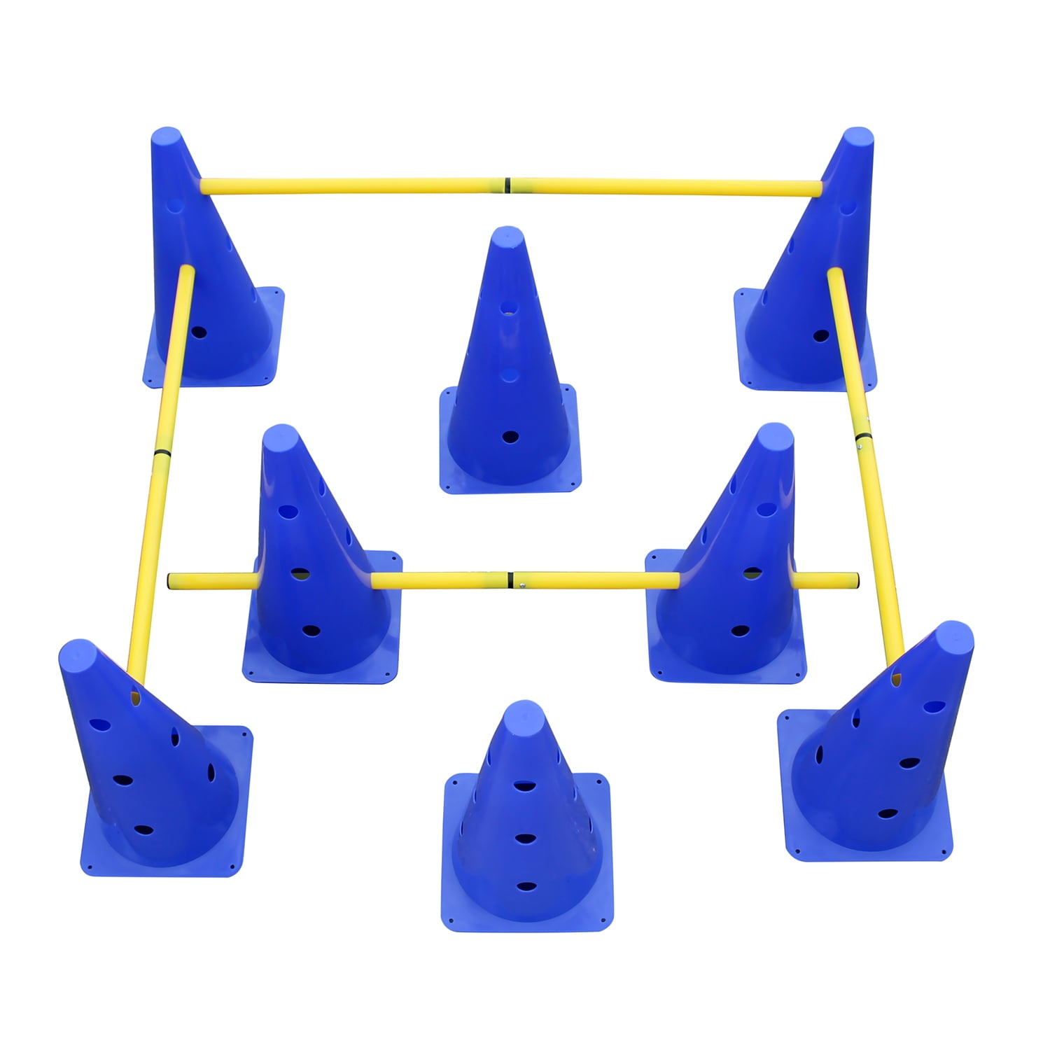 19PC Speed Agility Hurdles Poles Cones Ladders Football Training Sport Equipment 