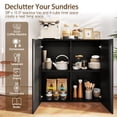 thumbnail image 5 of Gymax Floor Storage Cabinet Buffet Sideboard w/ Double Doors Wooden Coffee Bar Station Black, 5 of 10