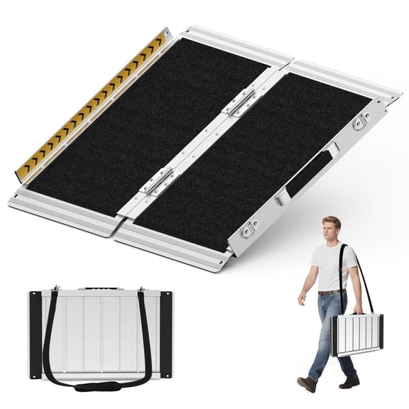 IVY&LANE 2FT Portable Wheelchair Ramp, Non‑Skid Aluminum, For Home Steps, Doorways, Curbs, Scooter, 800LBS Capacity