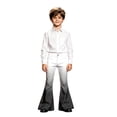 thumbnail image 3 of UJNDER Kids Gradient Color Flared Trousers Elastic Waist Soft Comfortable Blend Everyday Wear Kids Pants,01_Grey,13-14 Years, 3 of 6