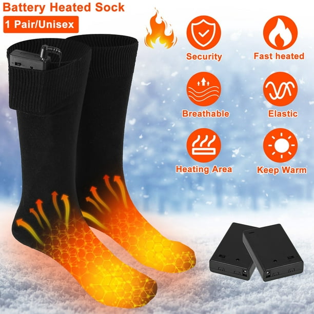 GPCT Unisex Cold Winter Warm Socks Electric Heated Socks Rechargeable  Battery Heated Socks