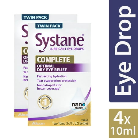 (2 Pack) Systane Complete Lubricant Eye Drops, 2 x 10mL