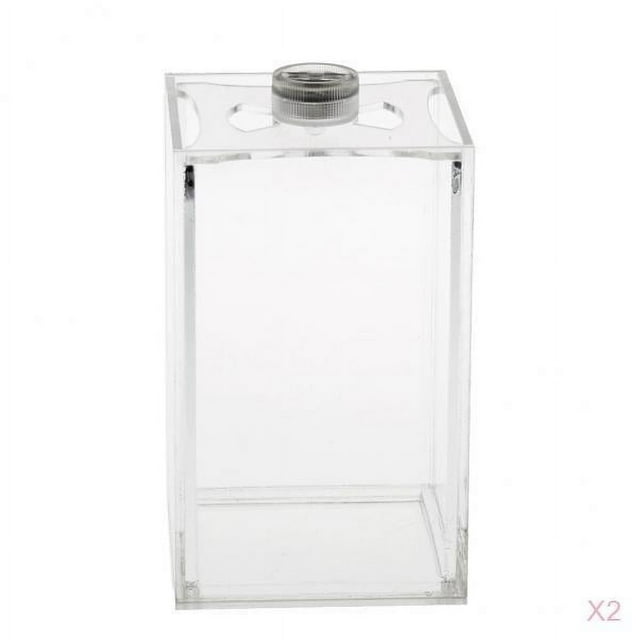 MERIGLARE 2 Pcs Acrylique Transparent Aquarium Mer Tropicale Aquatique Petit Réservoir à DEL 10 cm