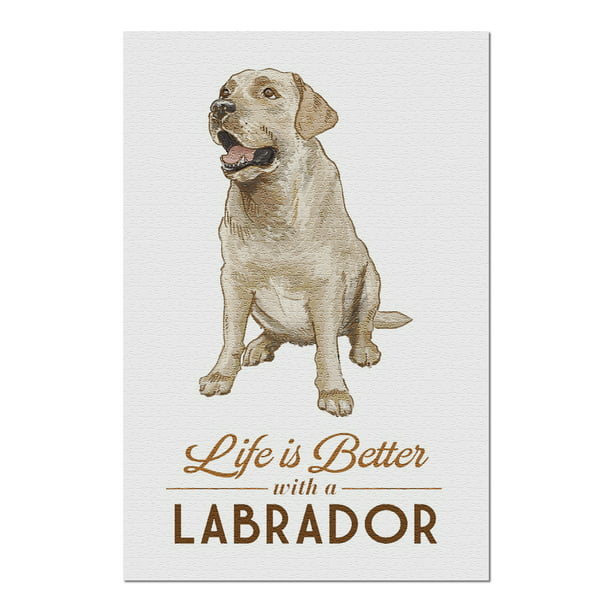 moron Similar Temerity Labrador Retriever - Life is Better - Line Drawing 101855 (20x30 Premium 1000  Piece Jigsaw Puzzle, Made in USA!) - Walmart.com