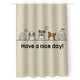 thumbnail image 2 of Cortina de Baño Impermeable Juana Gallo Grande Diseño de Perritos Beige, 2 of 7