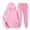 27# Light pink, variant on Women's two-piece sports casual suit - fleece hooded sweatshirt loose sweatpants with pocket design Army Green XL