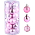 thumbnail image 1 of Bolas de Navidad, 24 Piezas de Adornos navideños de Color Rosa, Bolas de árbol de Navidad Mate, Brillantes y con Purpurina, para Adornos para árboles de Navidad, 1 of 8