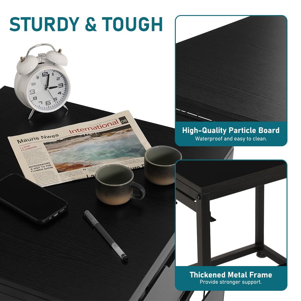 LUCKUP Mini Fridge Stand with Storage Drawer, Small Refrigerator Cart with Wheels, Heavy Duty Microwave Stand, 21.7" L x 21.7" W Mini Fridge Cabinet for Dorm, Home, Office, Hold 300 LBS, Black