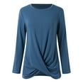 thumbnail image 4 of SNKSDGM Women's Plus Casual Easter Shirts off The Shoulder Tops for Women Loose fit Women's Tunic Top Round Neck Thin Solid Color Loose Long Sleeved T Shirt Shirt Short Sleeve Shirts for Women Work, 4 of 8