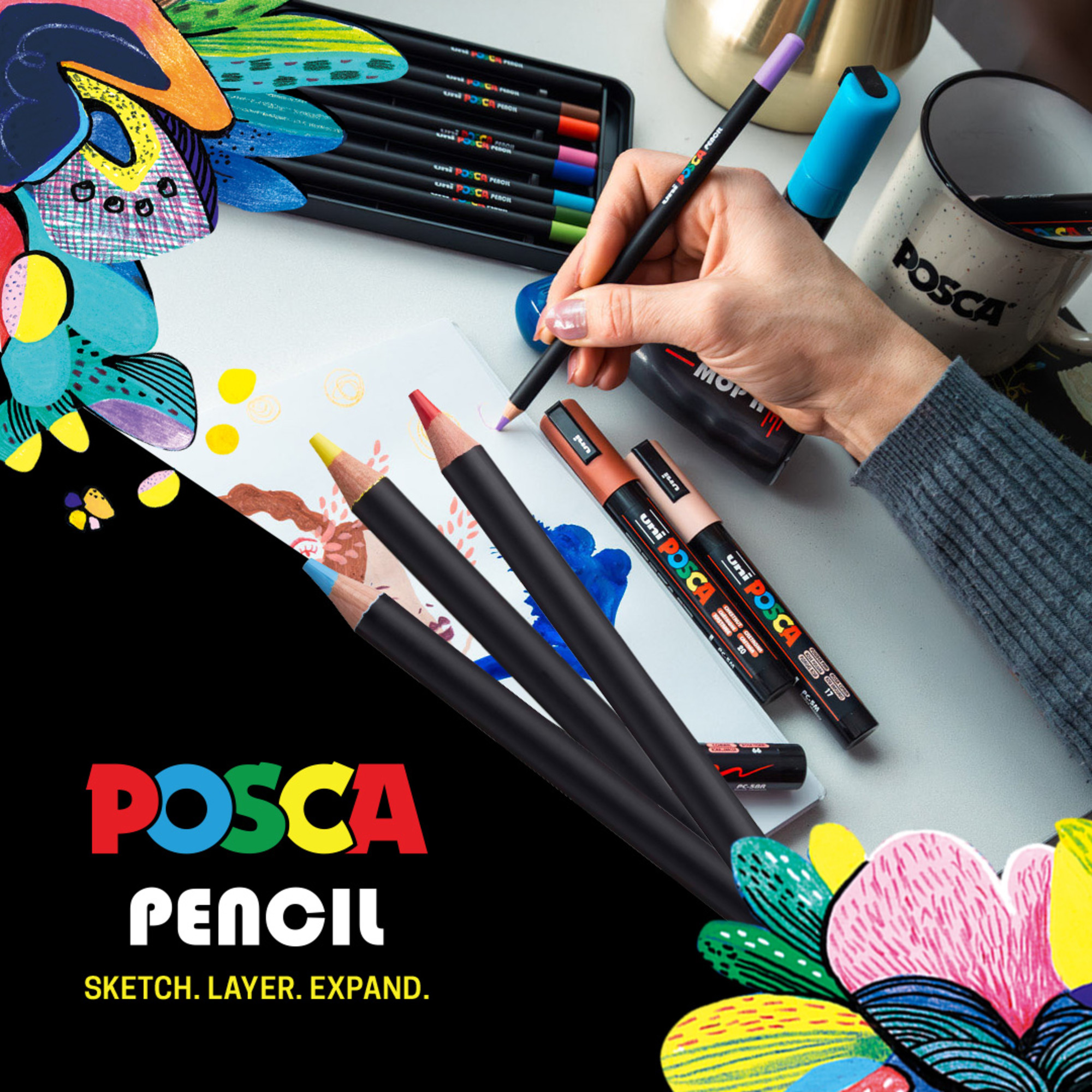 POSCA 36-Count Colored Pencils, 4.0mm Lead photo 7