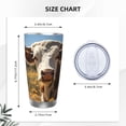 thumbnail image 4 of Daiia Countryside Flower Cow Printed 20oz Insulated Coffee Cup with Straw Topper, Fully Spill Proof Travel Coffee Mug, Stainless Steel Tumbler for Work Home Outdoor Car-Without Straw, 4 of 8