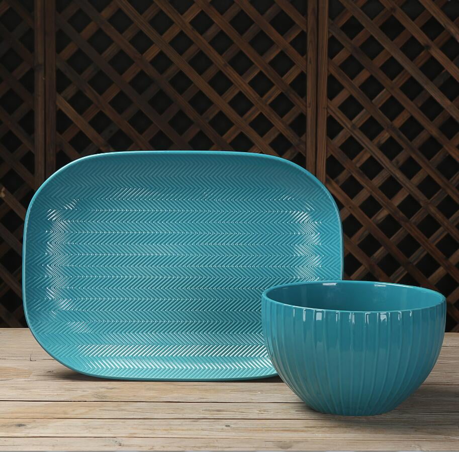 Mainstays Oval Platter and Large Serve Bowl, 2Piece Serving Set