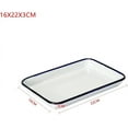 thumbnail image 2 of 1PCS Plateau Vintage Fait Main Émail Blanc Plateau de Cuisson pour Gâteau Four Carré Rétro Assiettes (16CMX22CMX3CM), 2 of 8