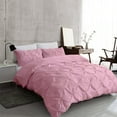 thumbnail image 2 of 5 Piece Pinch Pleated Pintuck Duvet Cover Set With Zipper Closure , 100% Egyptian Cotton, 400 Thread Count, Extra Smooth and Luxirous, Pink Solid, Oversize Queen Size., 2 of 5