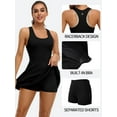 thumbnail image 4 of Women's Racerback Tennis Golf Dress with Shorts and Built-in Bra Athletic Dress with Pockets, 4 of 8