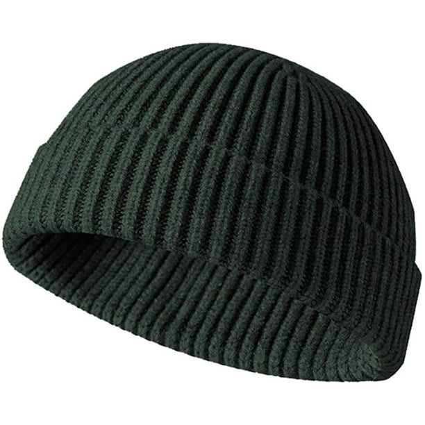 JFAN Men's Beanie Hats Winter Knit Daily Wearing Roll up Fisherman Beanie  Hat 
