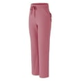 thumbnail image 4 of ClodeEU Women's Straight Yoga Pocket Pants, Solid Color High Waisted Comfortable Casual Pants Pink,Womens Plus XXL, 4 of 5