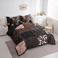 thumbnail image 3 of Homewish Leopard Print 7 Pieces Bedding Comforter Set for Teesn Female Men,Geometric Plaid Retro Full Bedding Set Lightweight,Retro Vintage Fitted Sheet Flat Sheet,Ultra Soft Home Decor,Reversible, 3 of 8