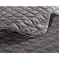 thumbnail image 4 of Chezmoi Collection Nina 3-Piece Modern Diamond Pattern Solid Velvet Quilt Set, 4 of 4